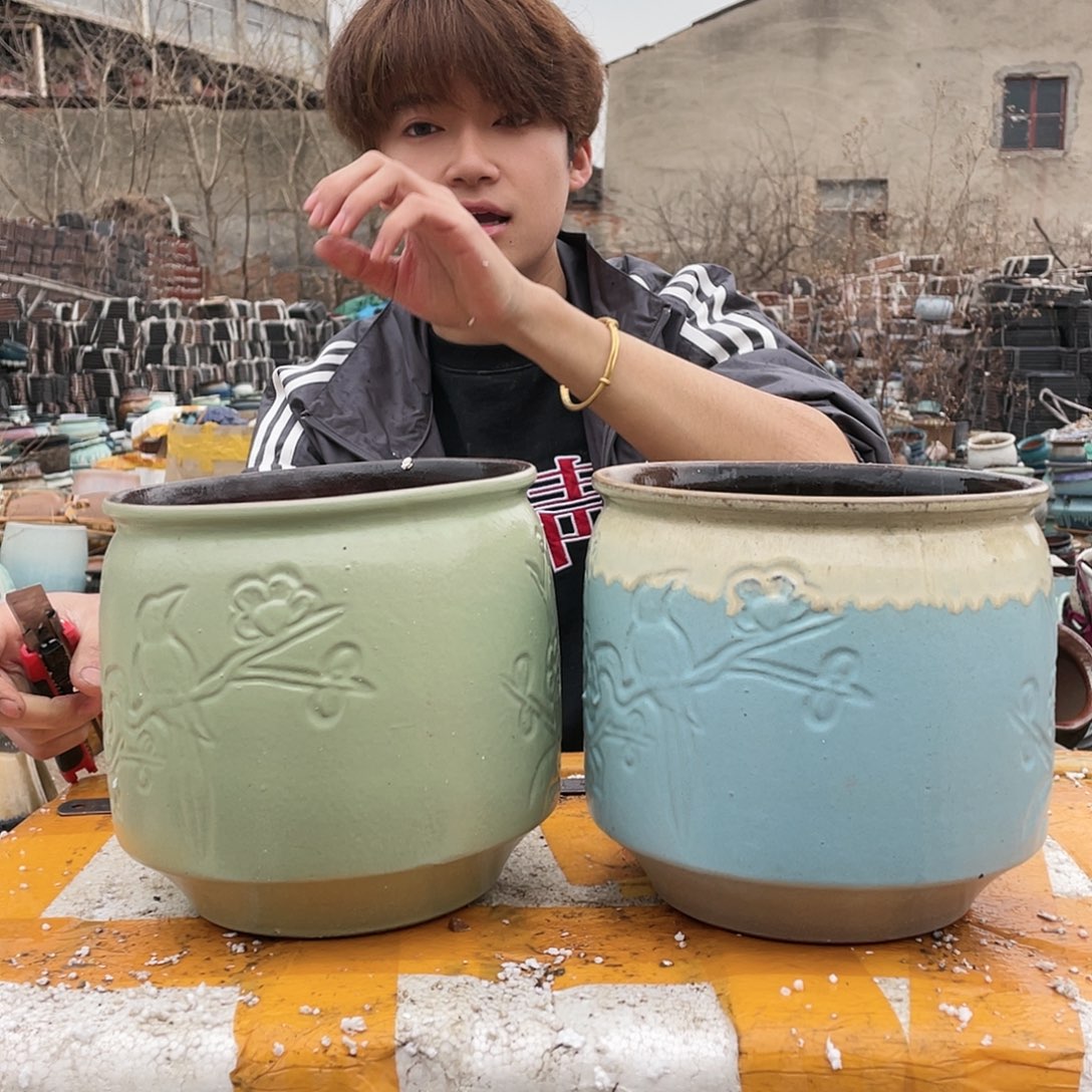 无铅玻璃宜兴紫砂花盆