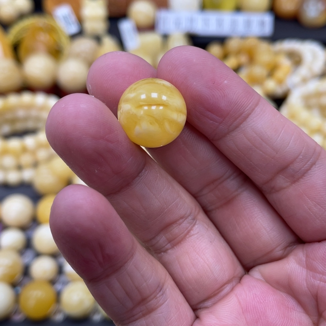 琥珀珠宝奇石未镶嵌15.2mm皮色