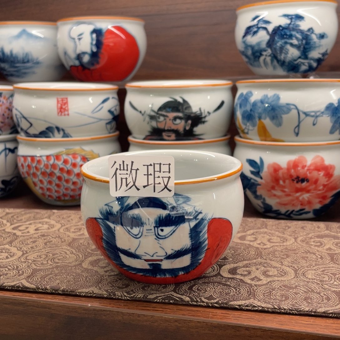 微瑕釉下彩纯手工绘制