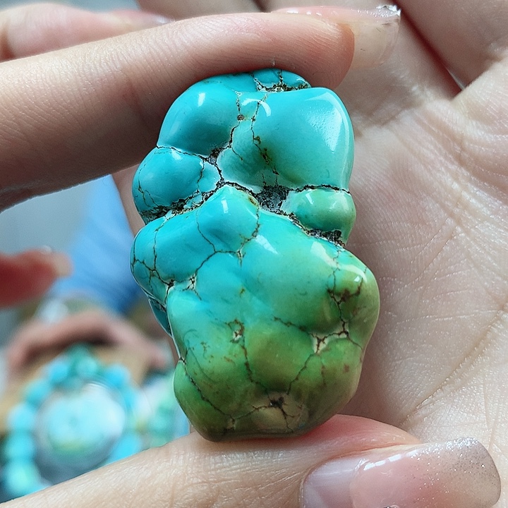 绿松石珠宝奇石18K金镶嵌