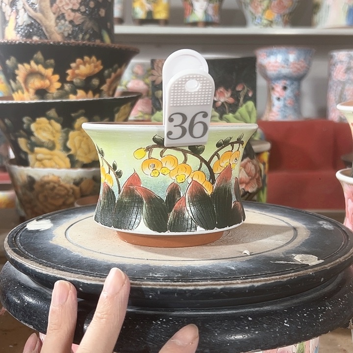 景德镇手绘花盆 满38包邮