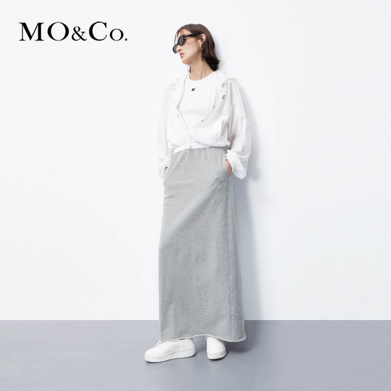 【赵老板专属】MOCO秋假两件拼接运动夹克长裙连衣裙MBC3DRS057