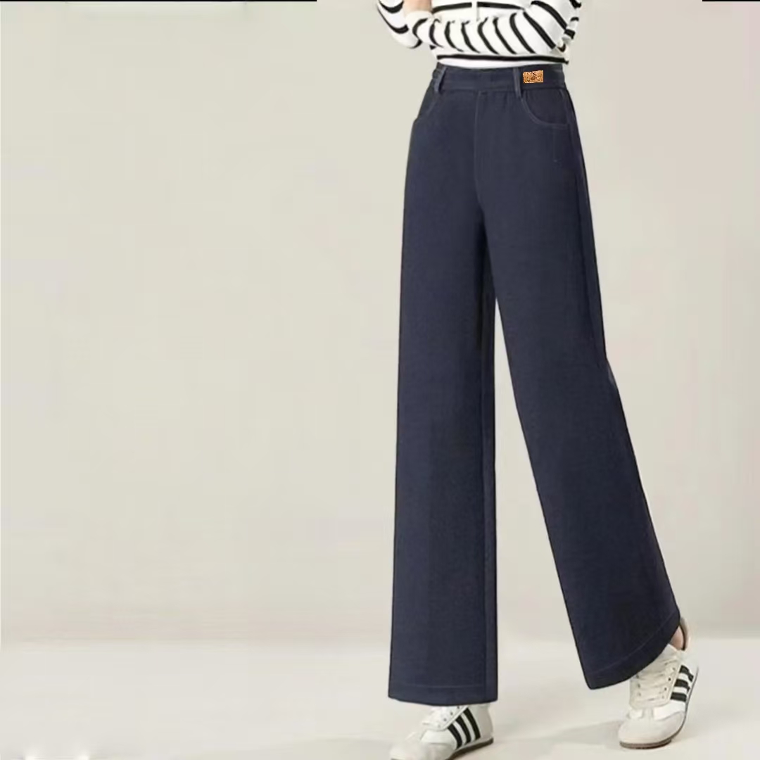 9149-（美林S）斜纹牛仔（加绒）直筒裤（蓝色）