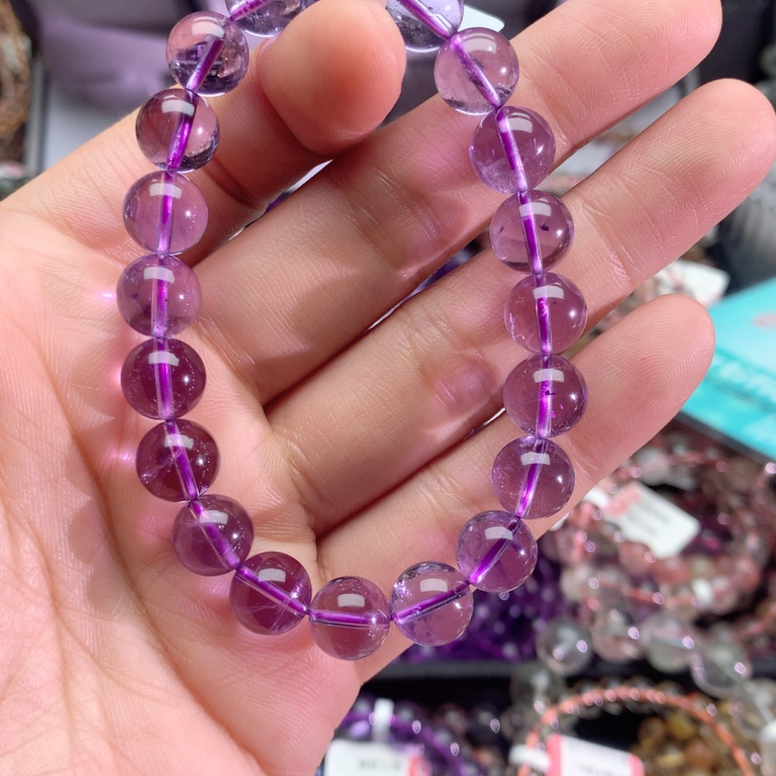 紫晶手串未镶嵌巴西紫10