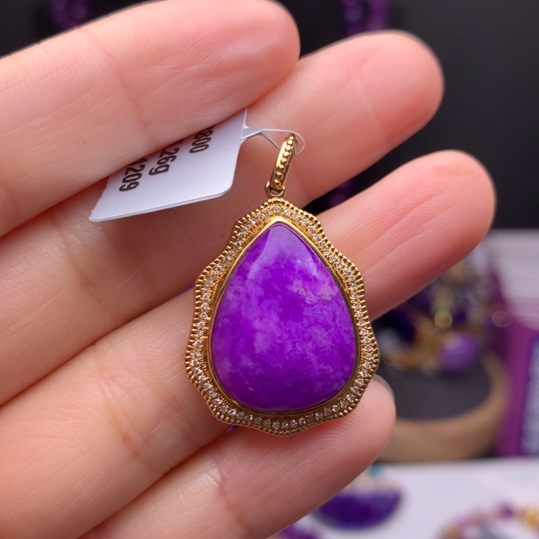 苏纪石（舒俱来）18K金镶嵌吊坠