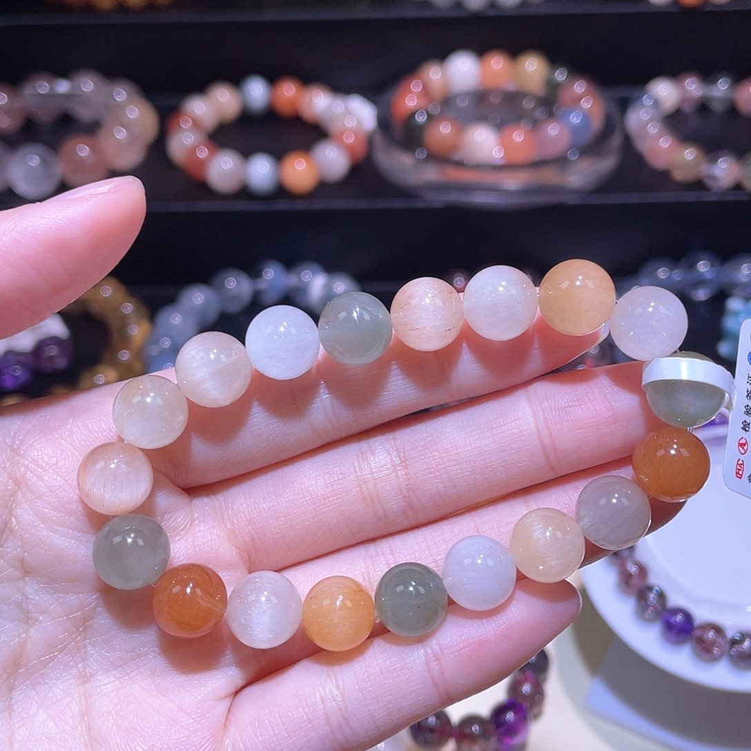 水晶手链未镶嵌兔毛手链，晶体通透10+