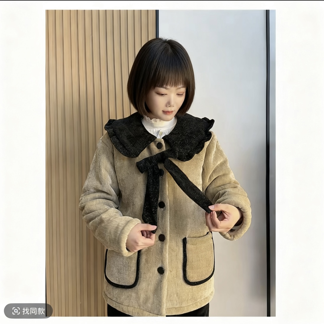 冬季新款小香风加绒加厚可外穿家居服睡衣秋冬套装