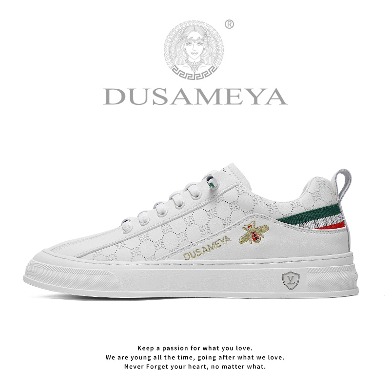 DUSAMEYA/杜莎米娅秋季男士时尚百搭透气舒适轻奢小蜜蜂定制板鞋