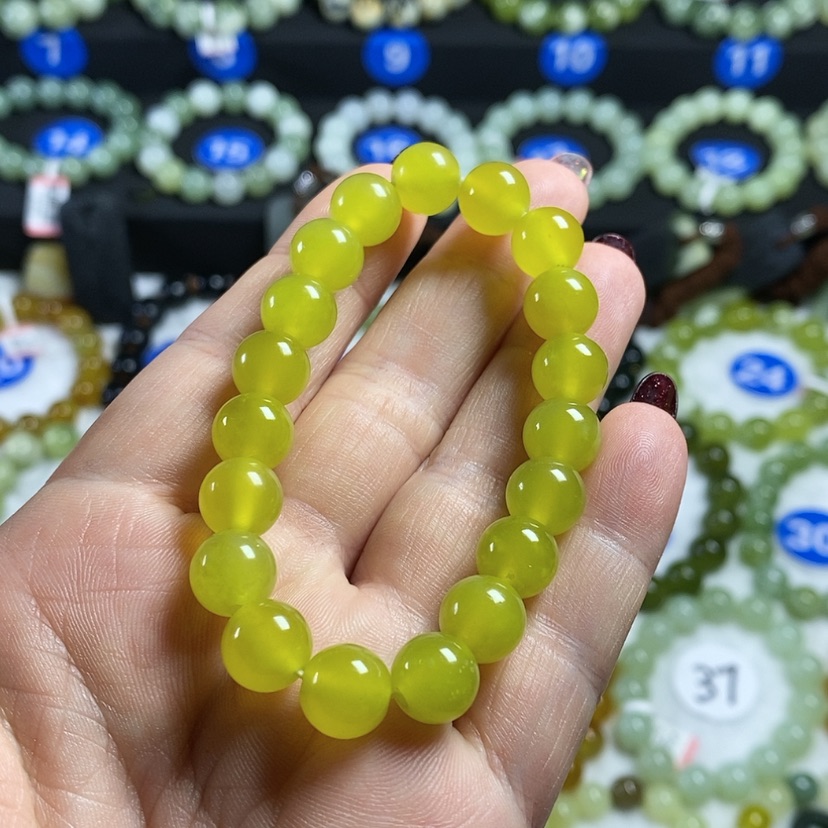 【闪购商品】蛇纹石玉手链未镶嵌卡10
