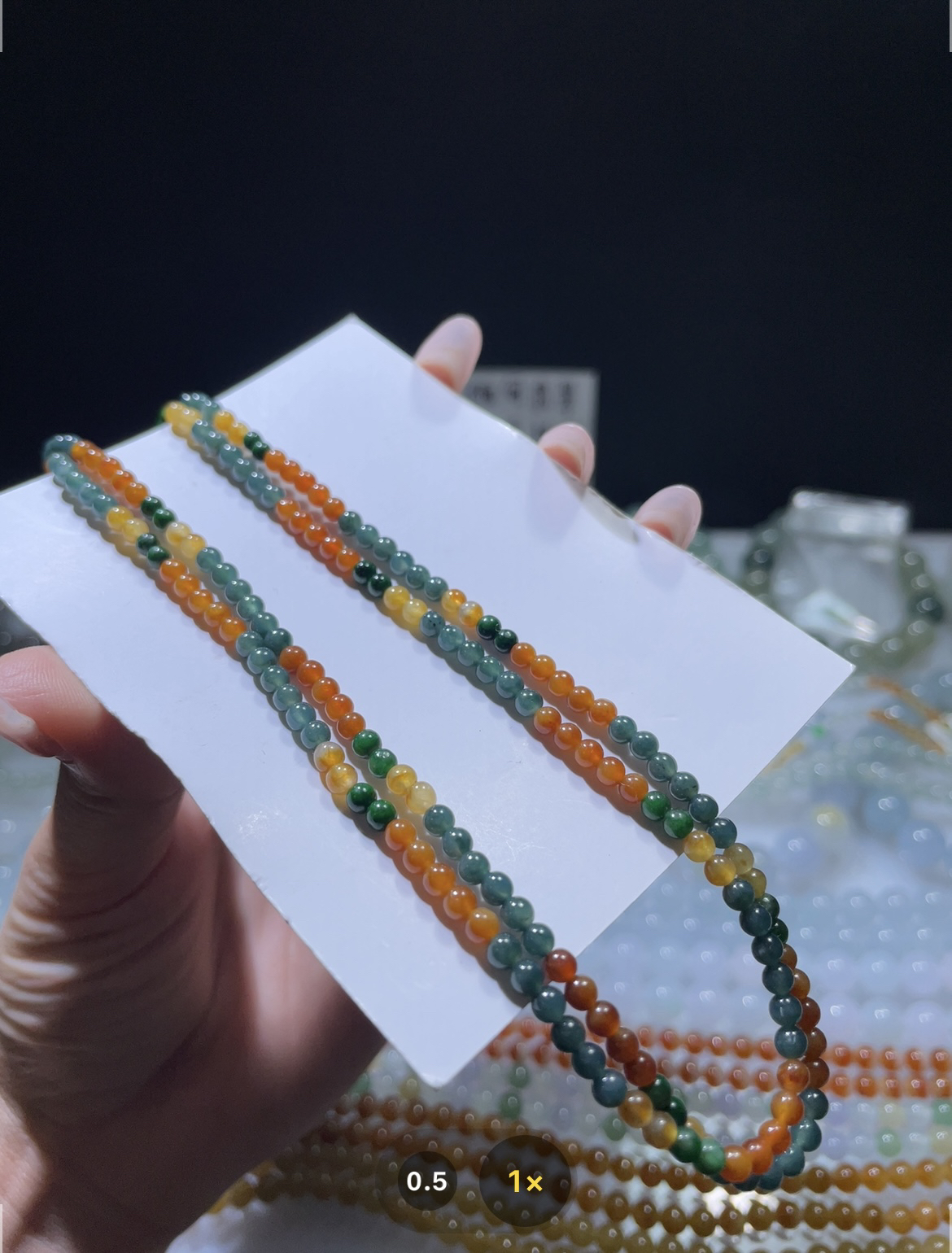 定制未镶嵌翡翠A货 卡3.2天然多宝小米珠手串