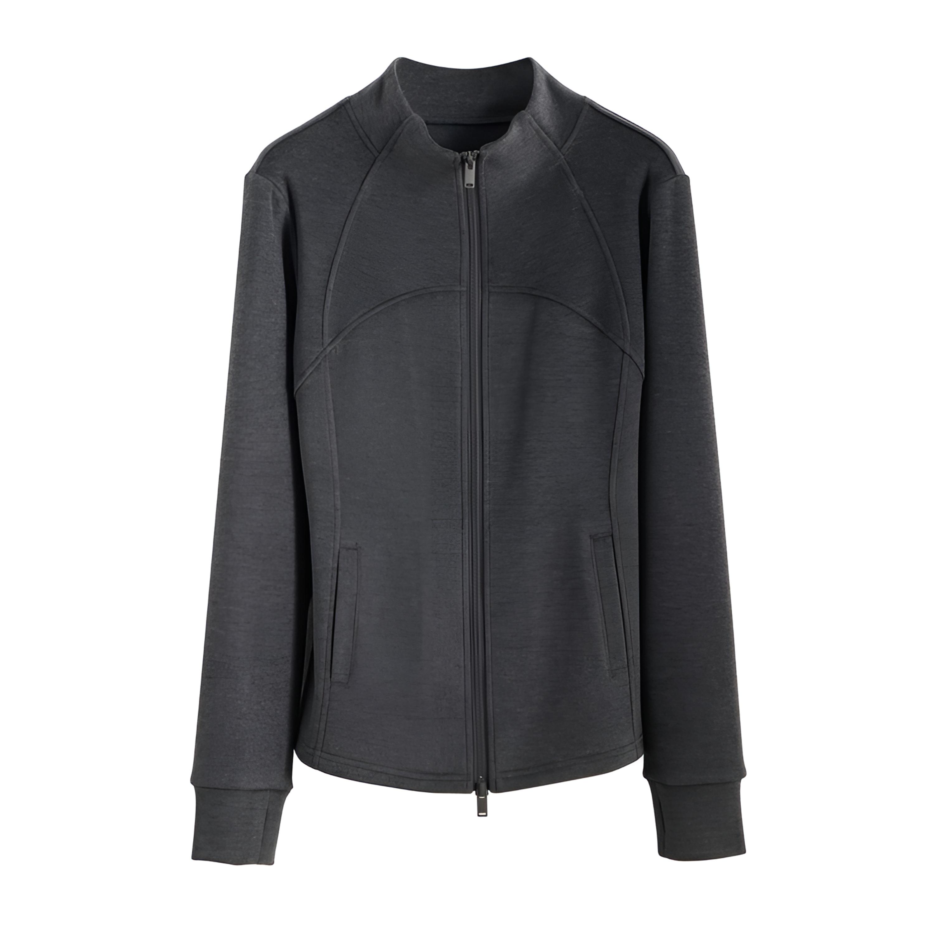 山羊绒醋酸羊毛桑蚕丝双面磨绒发热双拉链打底衫D25WND1211