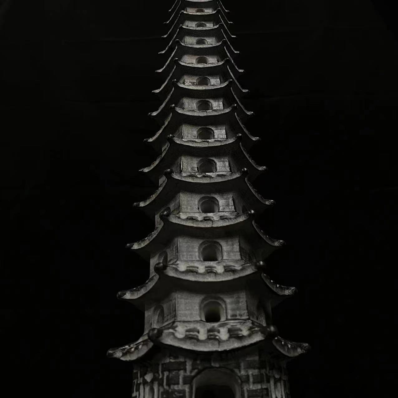 聚鹏阁山西青石文昌塔高度50厘米十三层工艺品