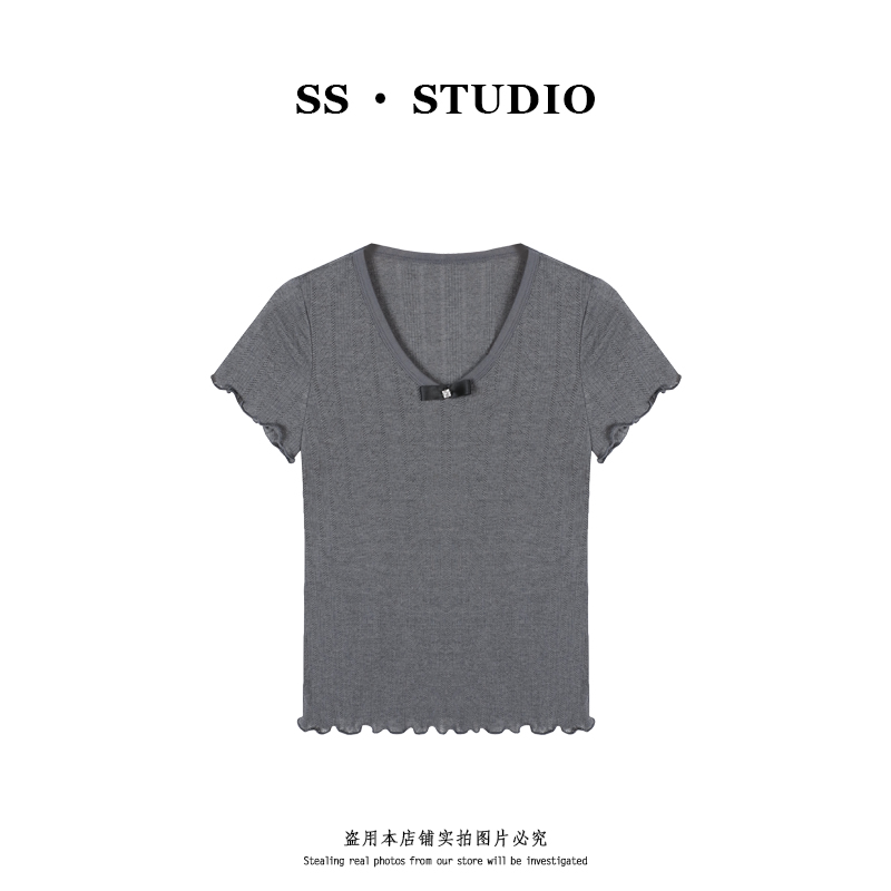 【SUSU】夏季新品柔肤透气舒适修身显瘦百搭休闲短袖T恤SS-5429