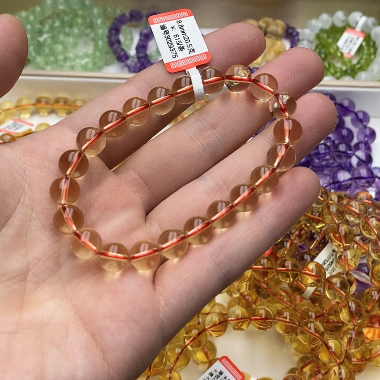 【闪购商品】黄晶手链未镶嵌天然巴西干净体黄水8.8