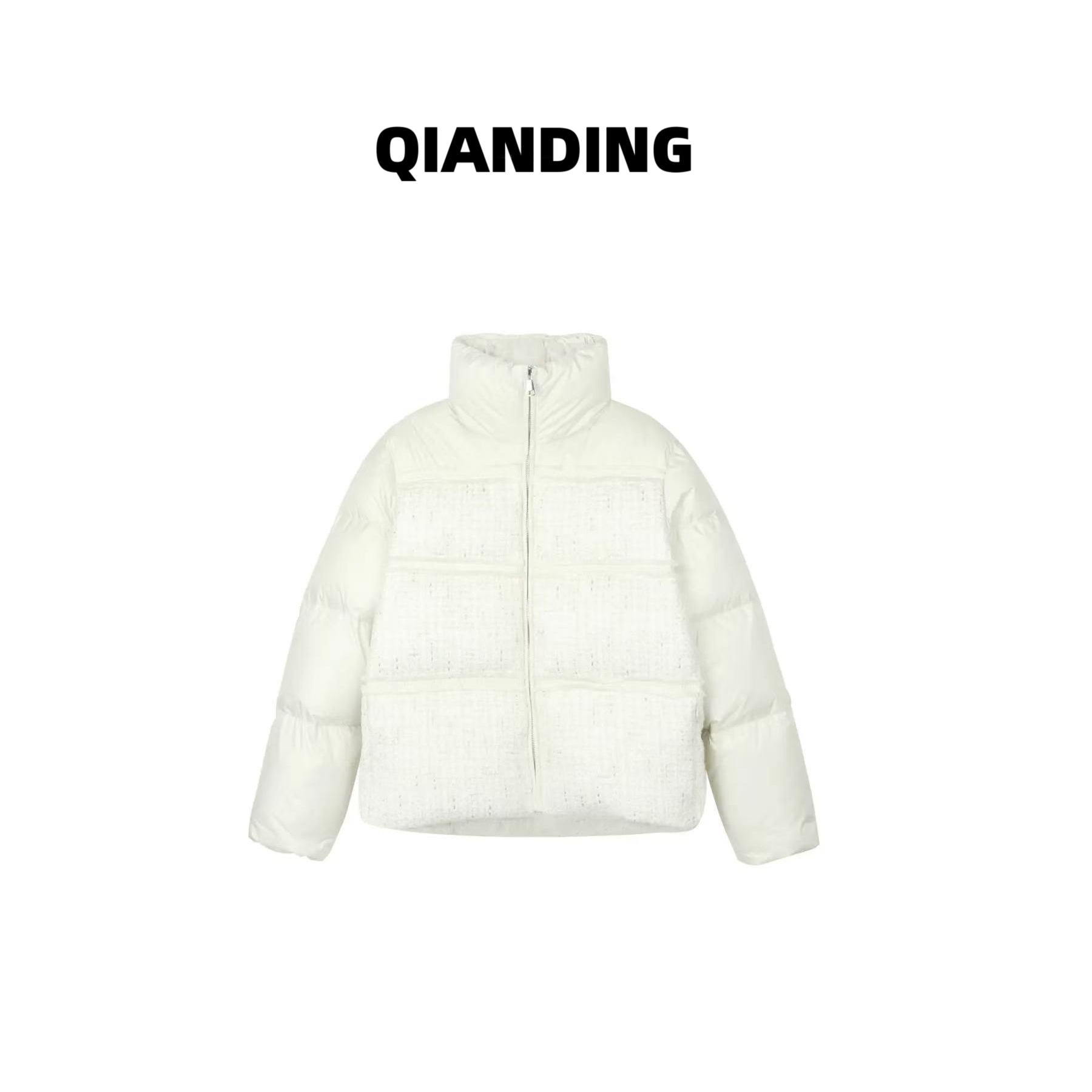 【QIANDING】冬季新品高级感精品系列小香风羽绒服女长袖F013