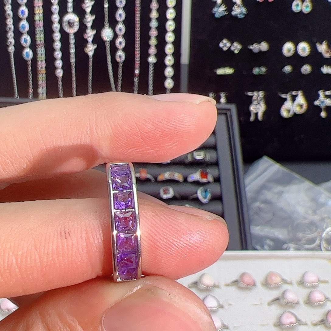紫晶珠宝半成品银S925镶嵌
