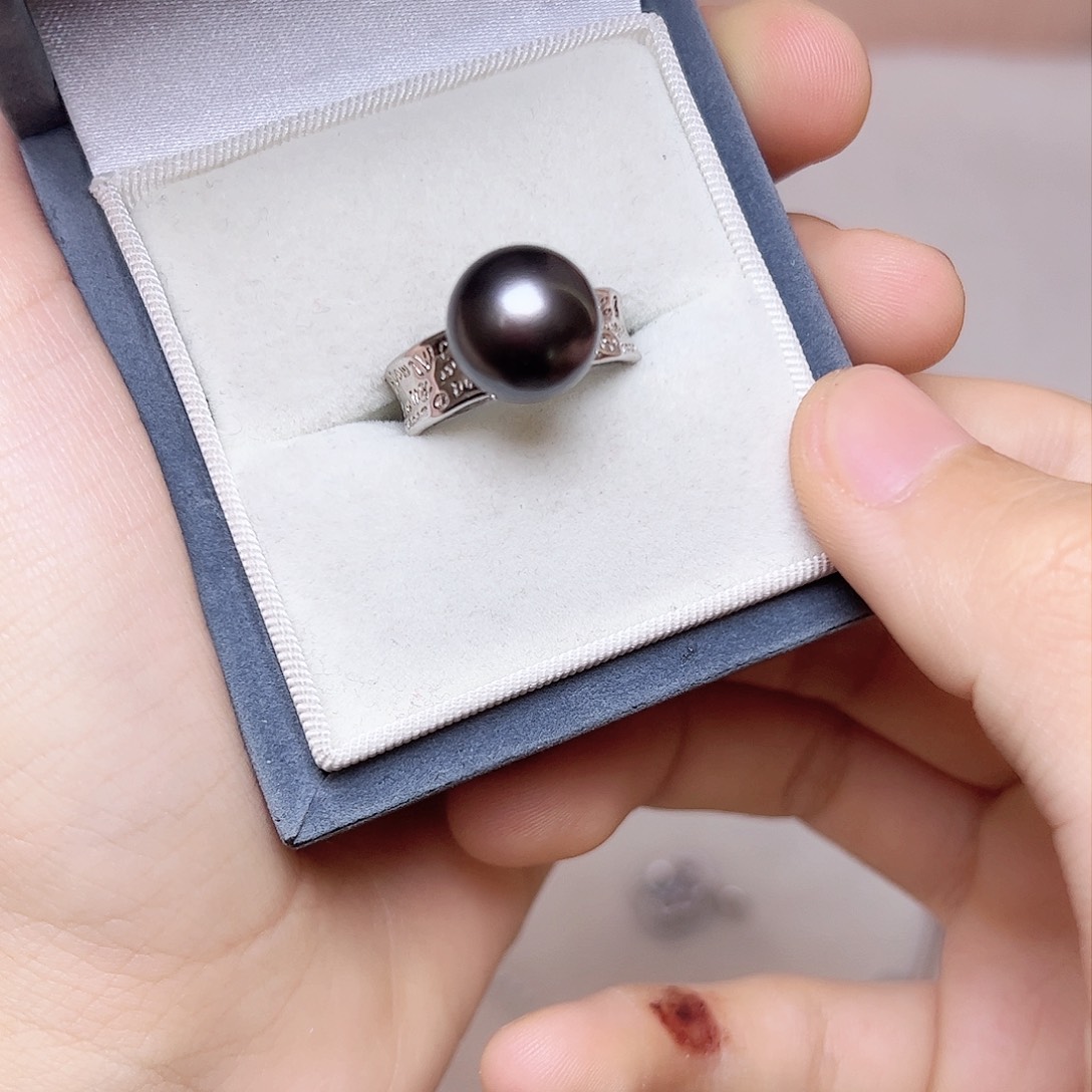 海水珍珠戒指银S925镶嵌