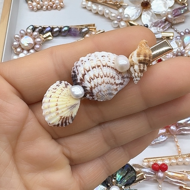 淡水珍珠发饰银S925镶嵌