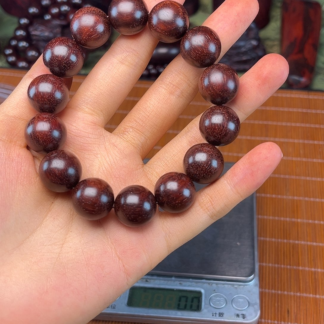 檀香紫檀（小叶紫檀）1.6 单圈带星老料高油密