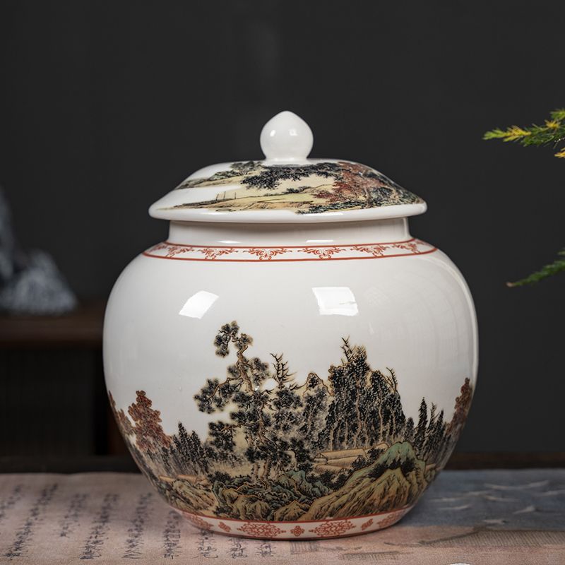 高山流水一斤装茶叶罐密封罐储物罐古风国风