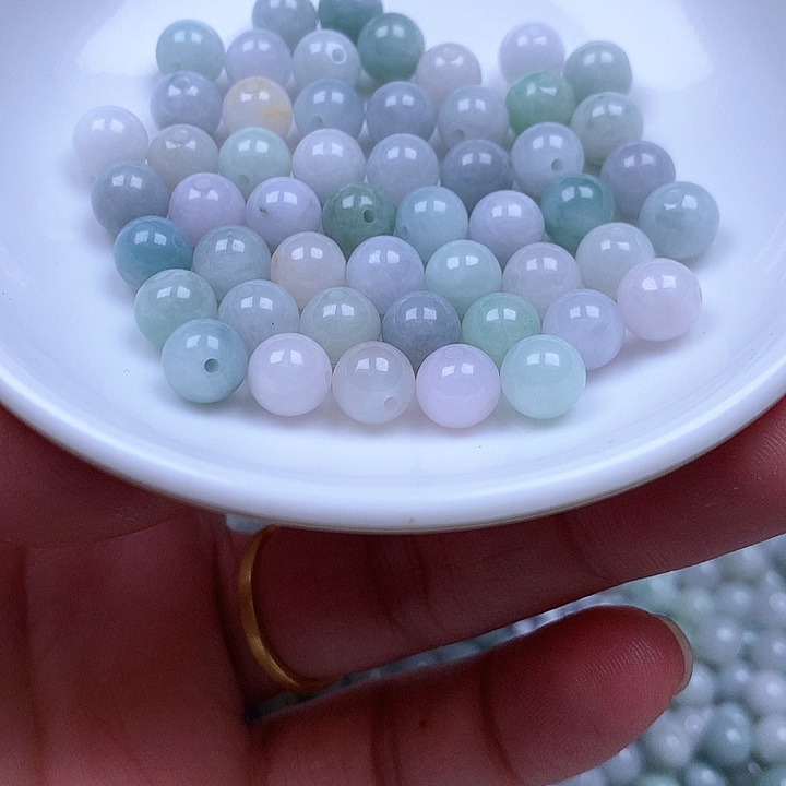 翡翠散珠翡翠翡翠卡7.5。 100颗50