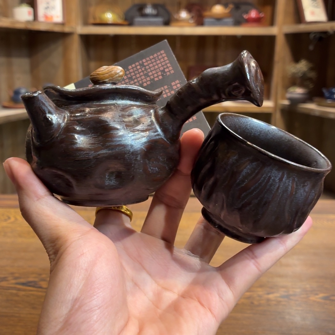 柴烧老岩泥茶器皿