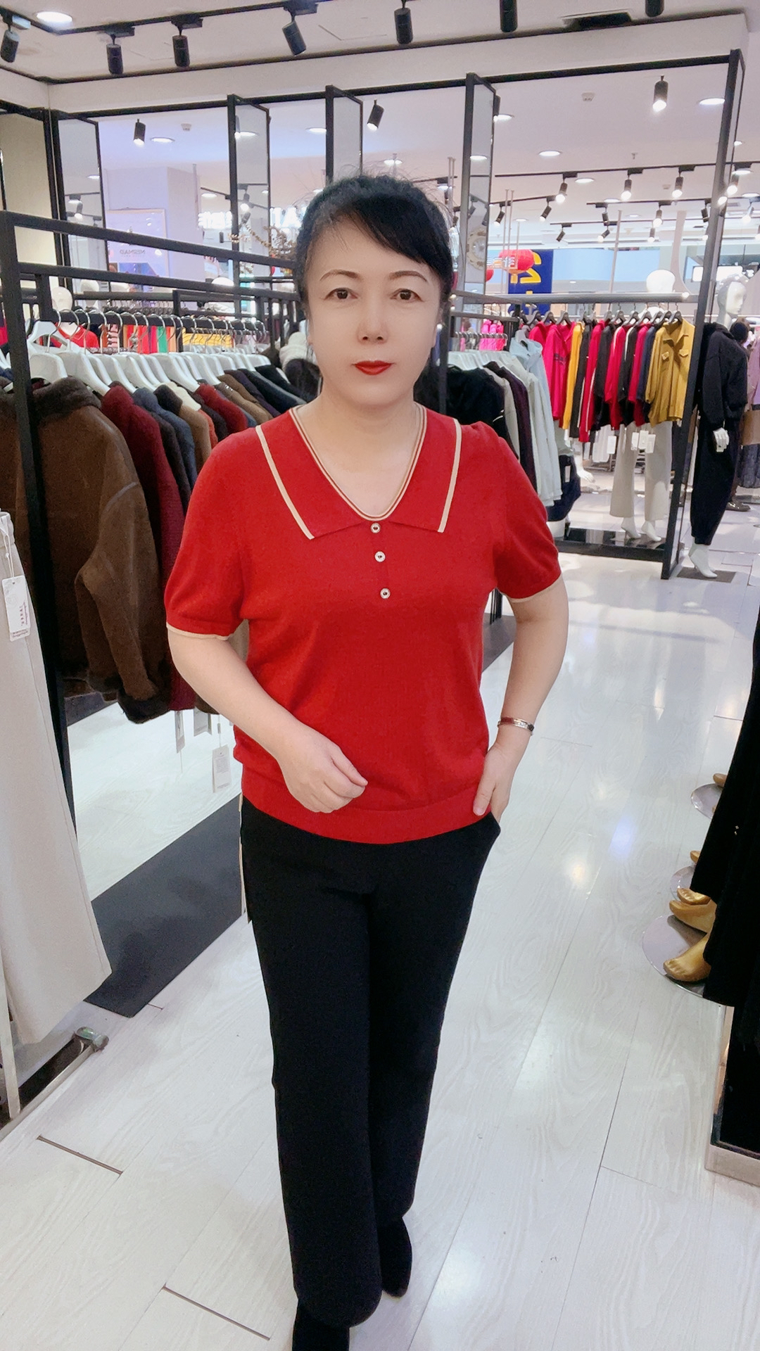 高档天丝短袖休闲气质妈妈装莱赛尔纤维时尚舒适夏季上衣