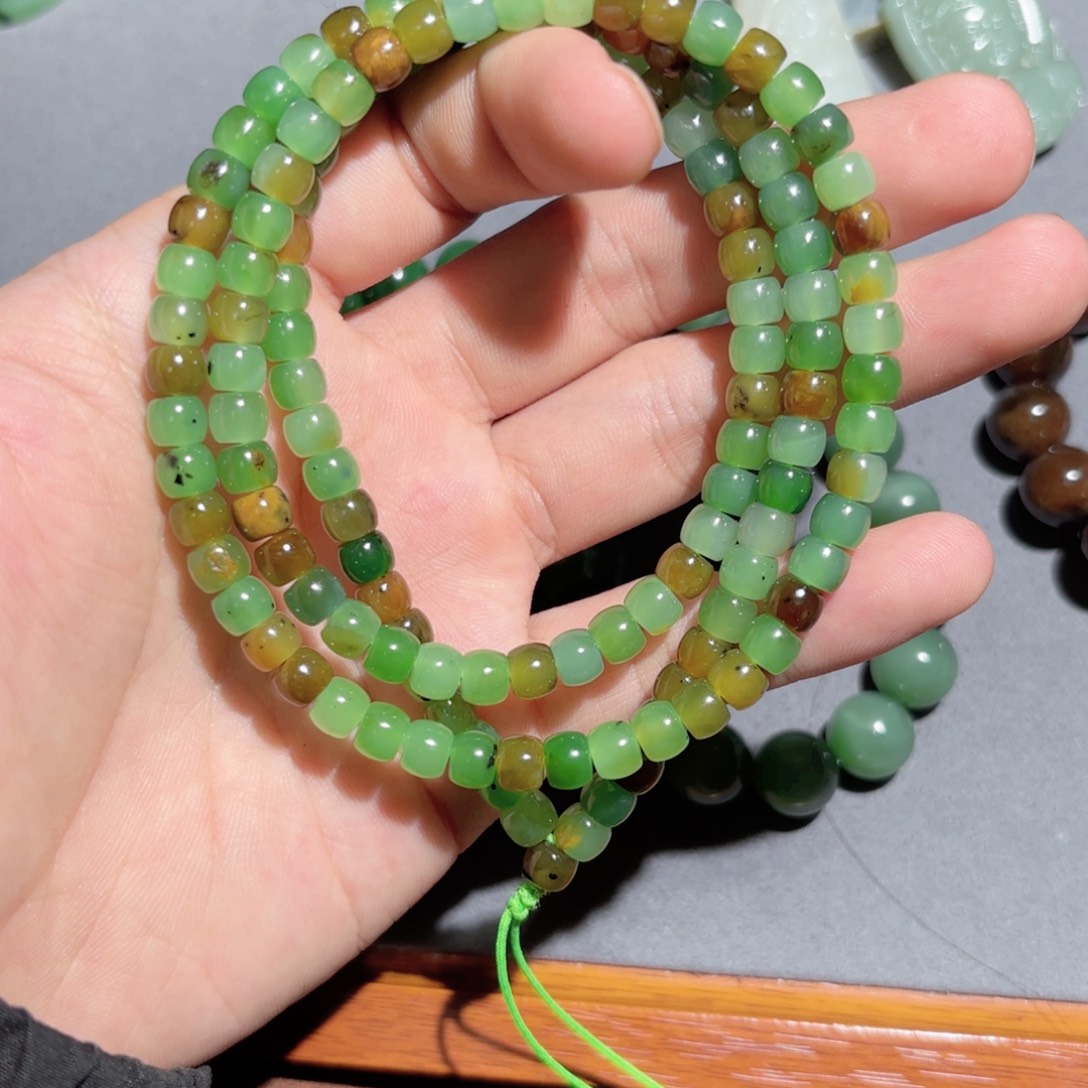 和田玉手链未镶嵌八***斗