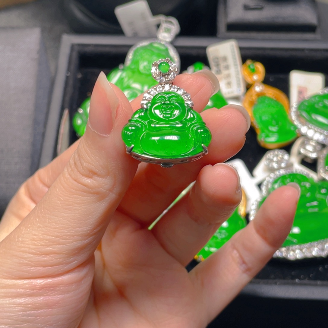 翡翠银S925镶嵌吊坠(不含链)