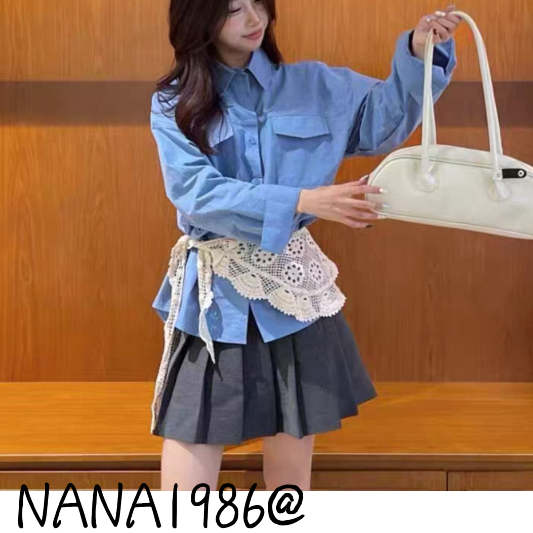 NANA家休闲【漫步】潮流纯色衬衣@