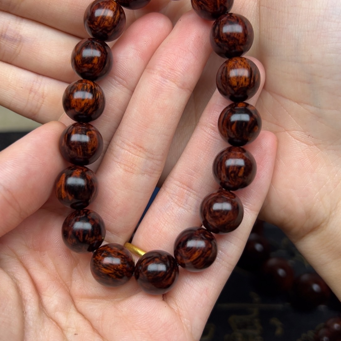 阿***罗木红降12圆珠黑金树心油虎斑纹超一档