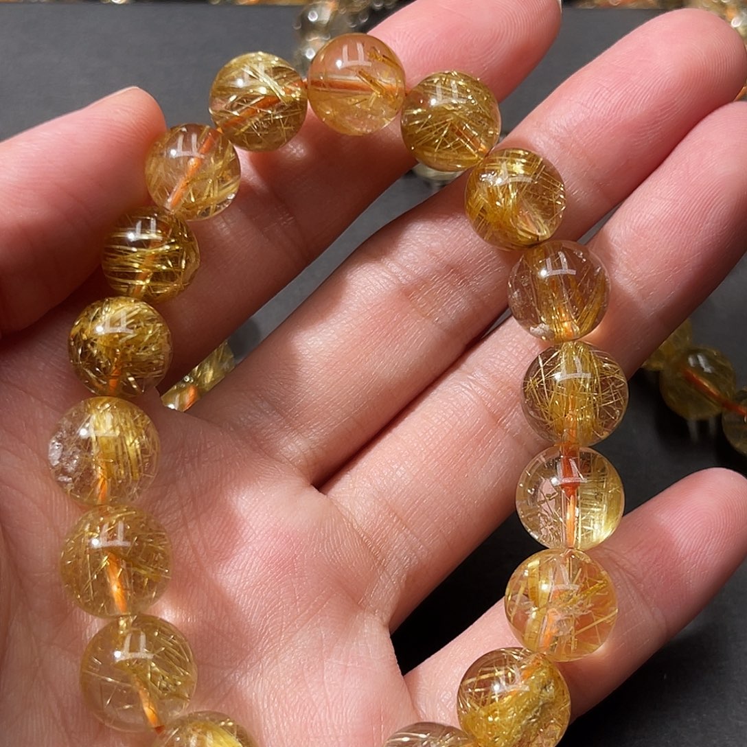 小***咩发晶手串未镶嵌烟花钛晶