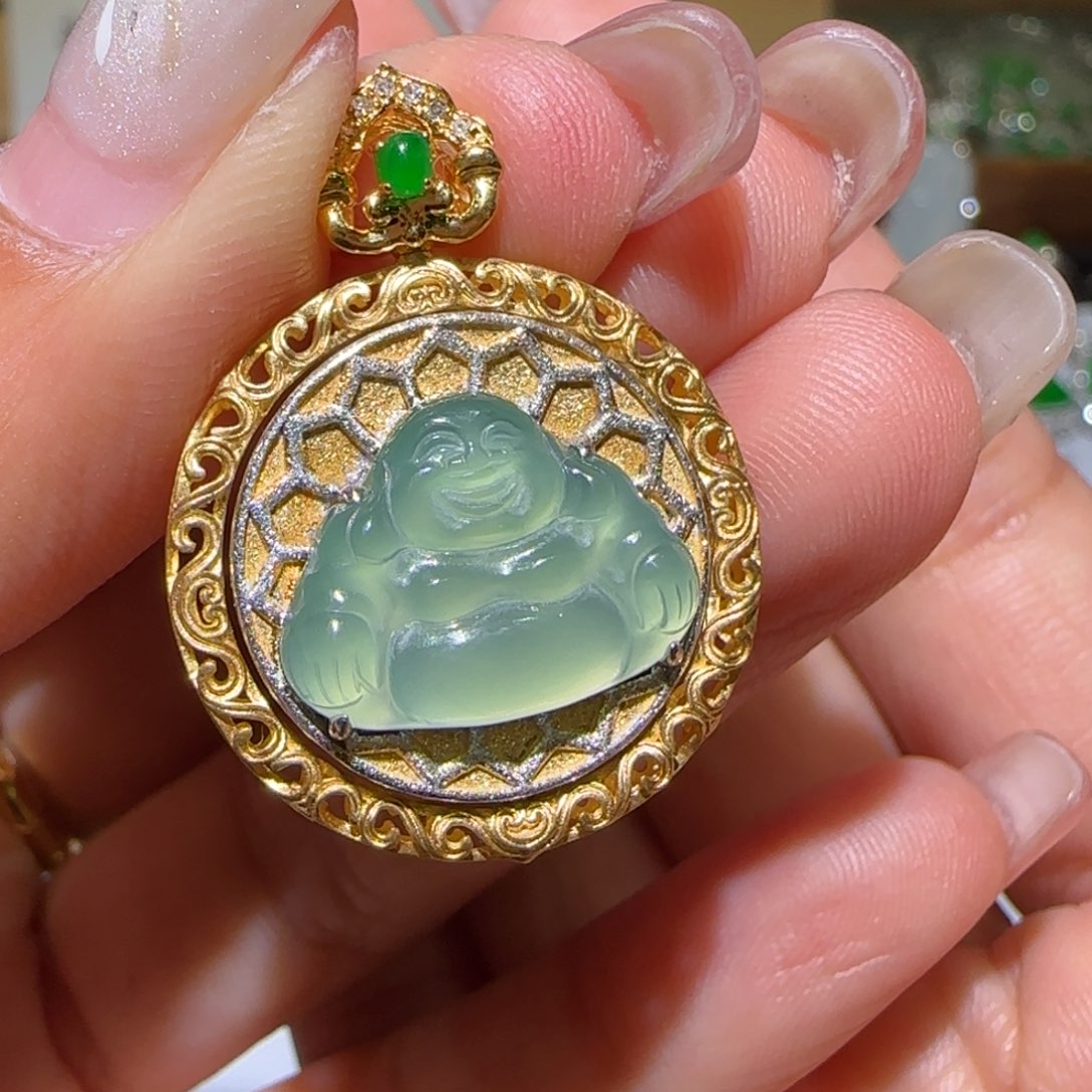 【闪购商品】翡翠颈饰18K金镶嵌芷****天然