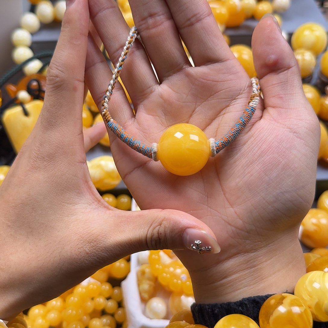 琥珀珠宝奇石未镶嵌锁骨26mm