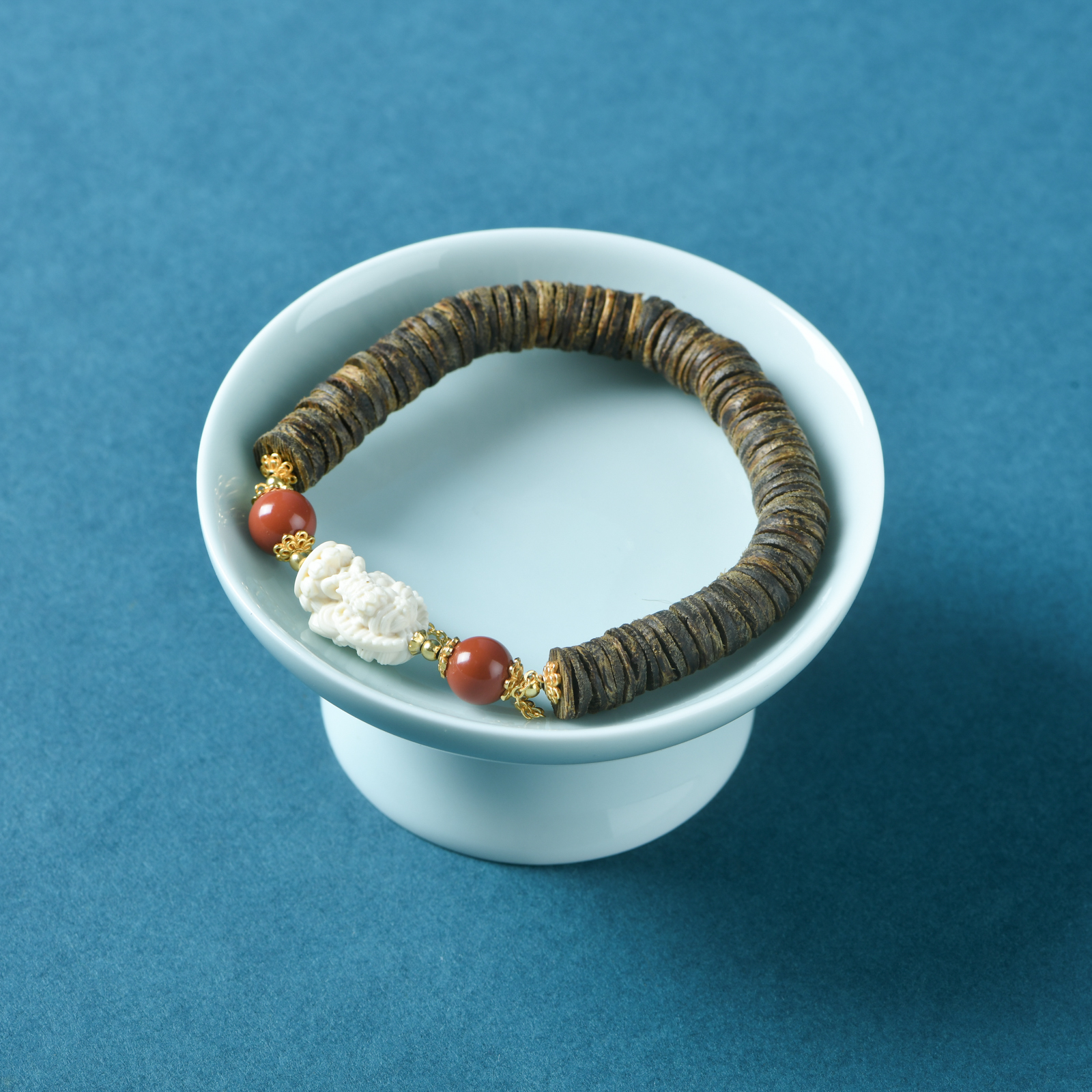 沉香越南芽庄白奇楠沉香片片珠扎基拉姆手链手串