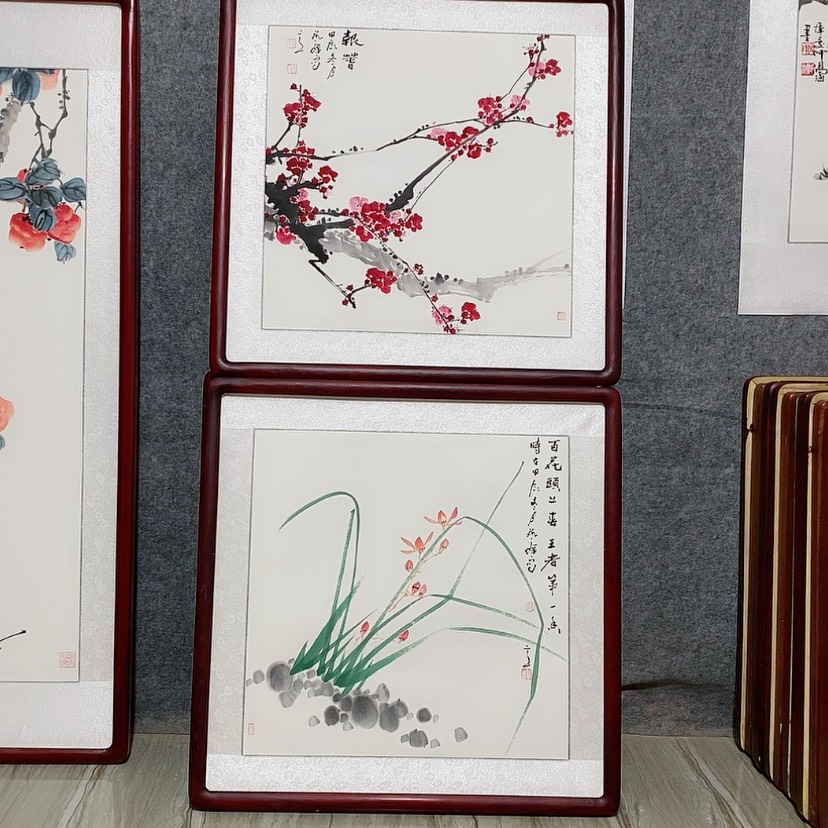 【闪购商品】国画书画作品带框65×65厘米