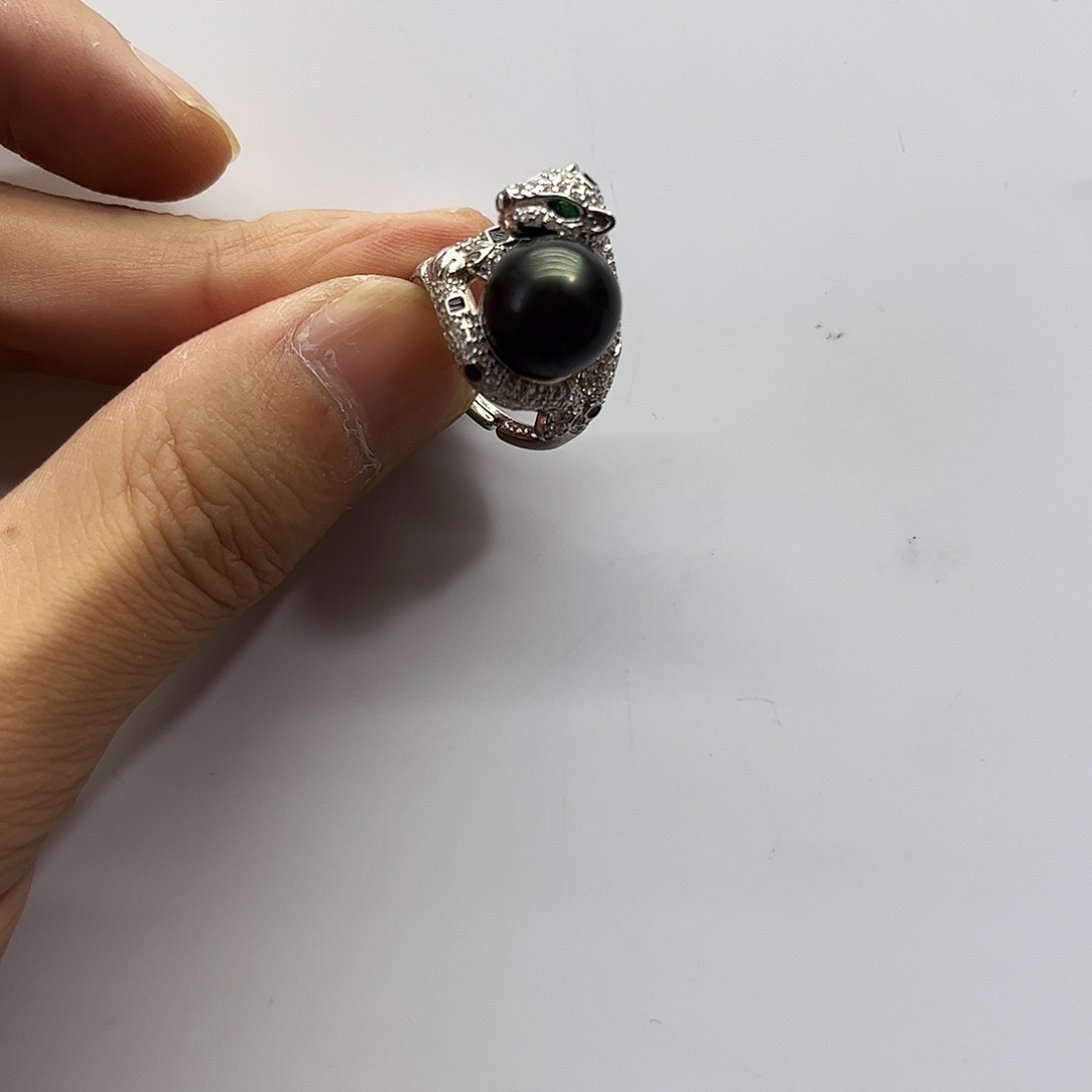 银S925镶嵌海水珍珠戒指
