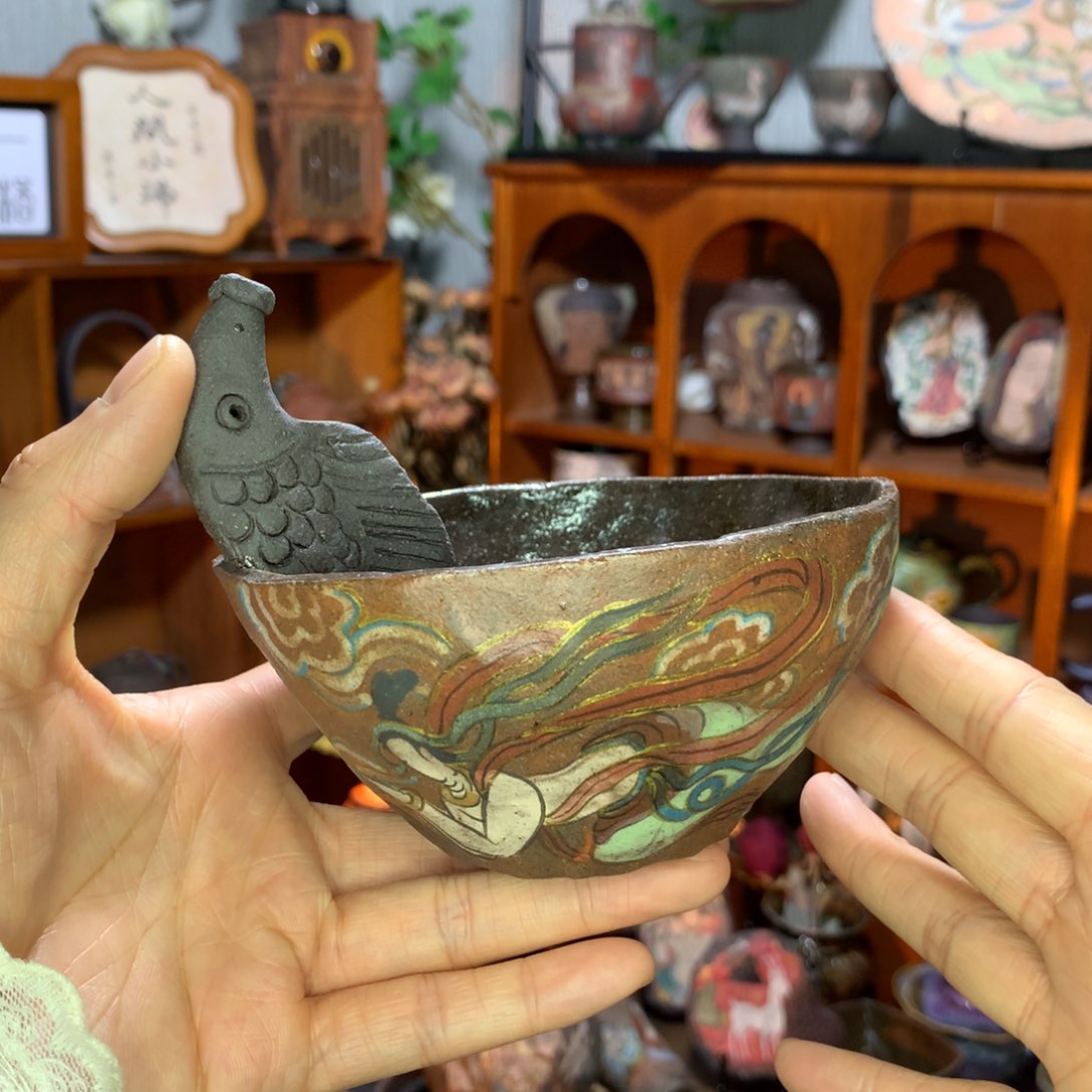 陶手心里的敦煌茶咖杯