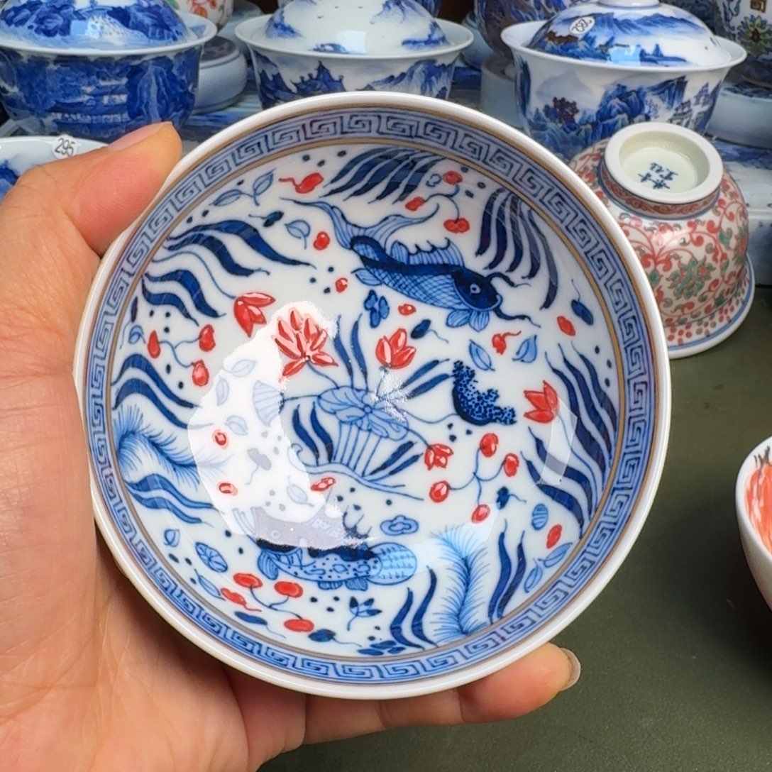 瓷景德镇纯手绘茶具圆圆2788