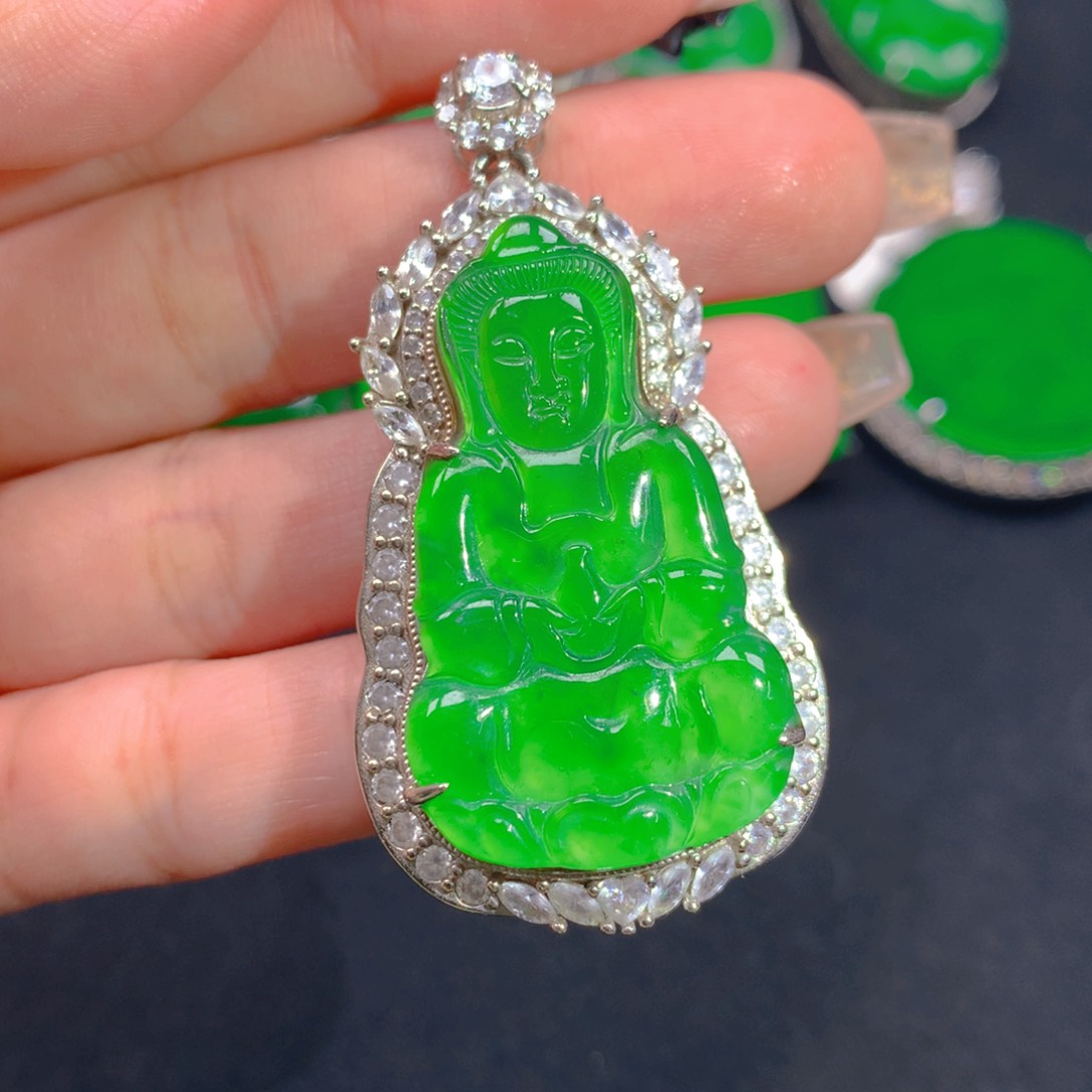 翡翠颈饰银S925镶嵌1111111111