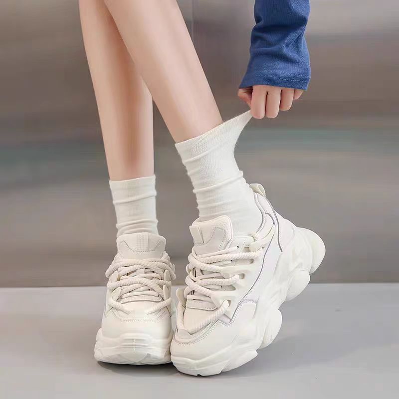 厚底老爹鞋女增高2025秋季新款百搭显脚小透气休闲运动鞋女款DK19