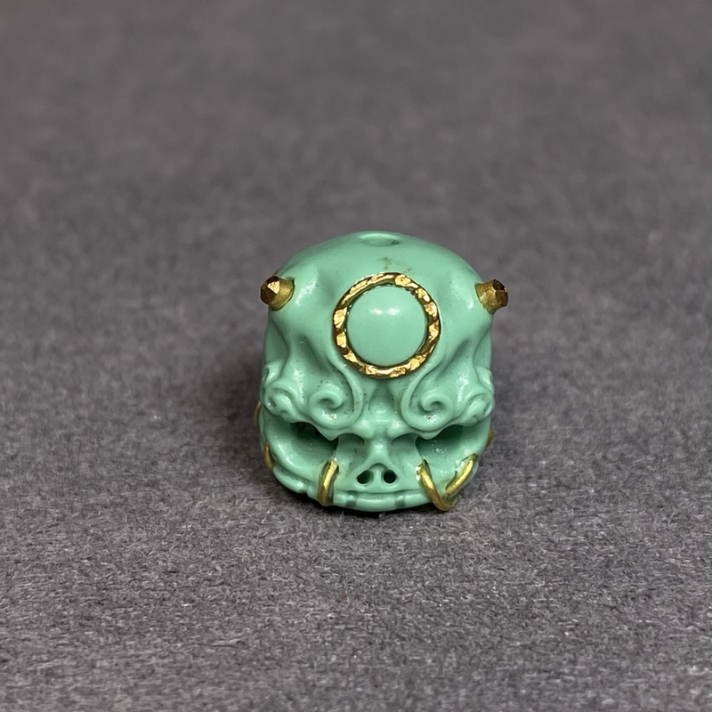 4510文玩配饰百搭镶嵌阿呆腰珠10mm天空蓝蒙松腰珠线束背云