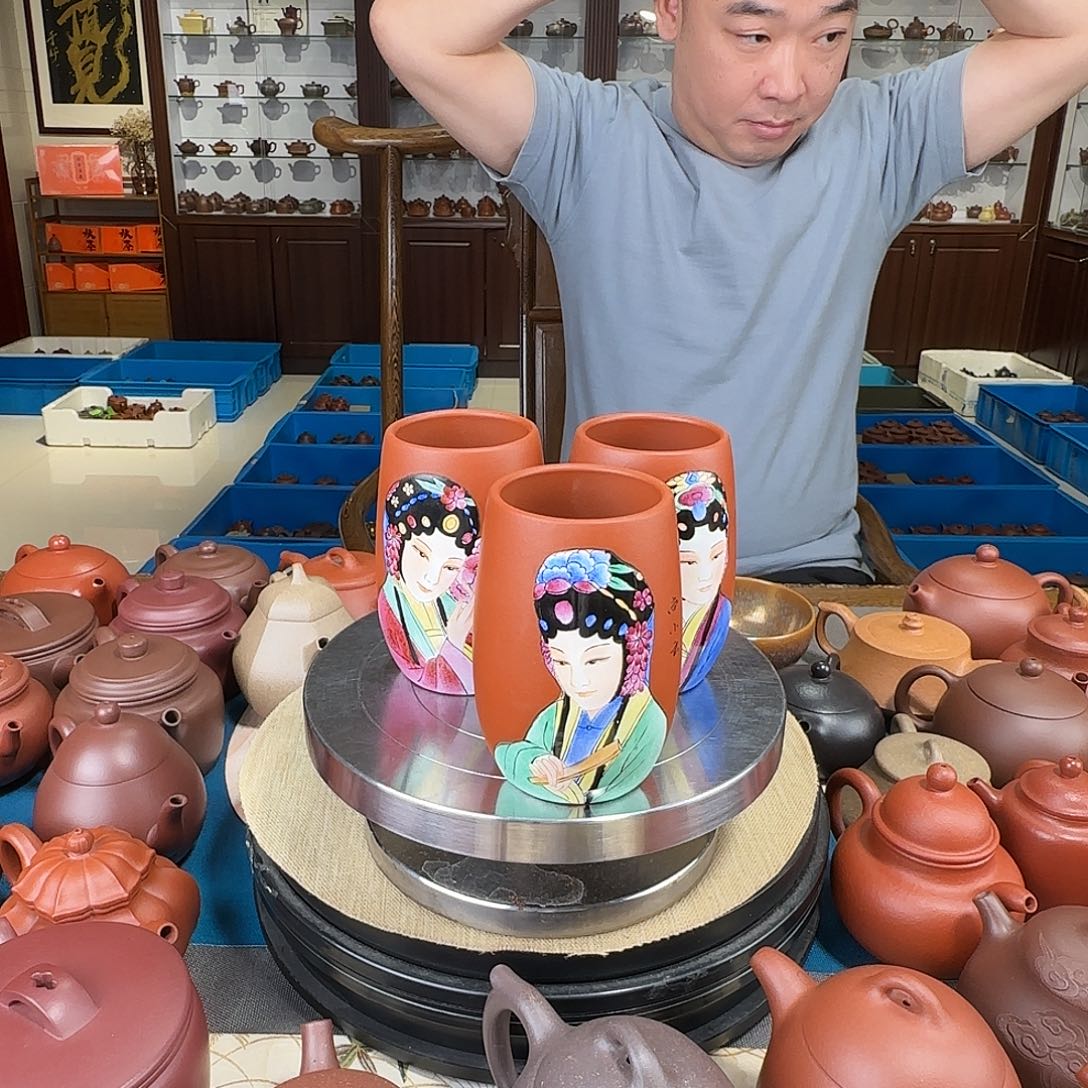 华***墙茶壶紫砂主人杯杯3