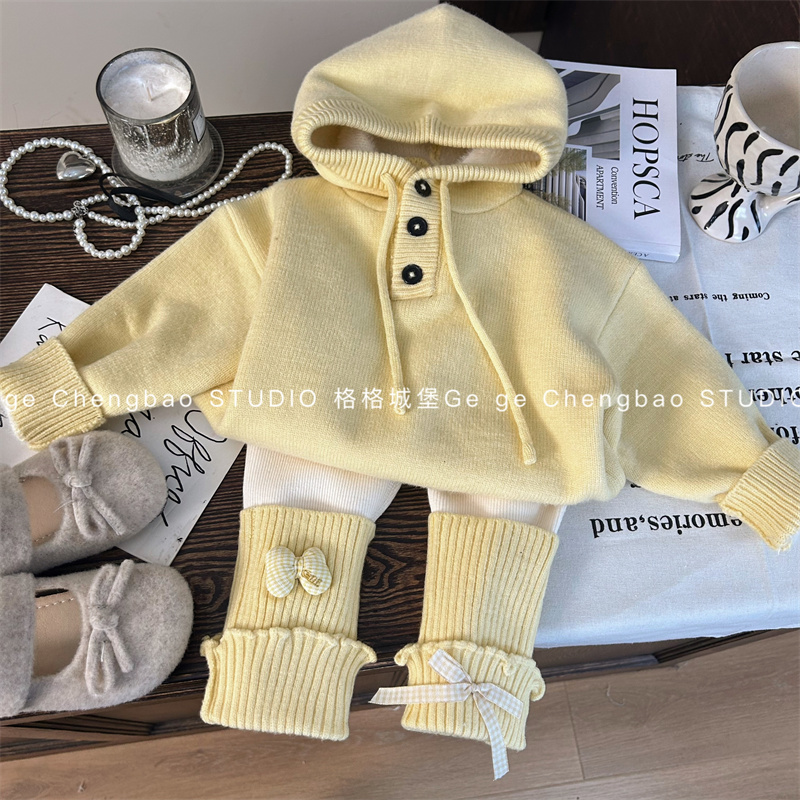 女童秋冬套装2025秋新款韩版童装女宝宝加厚两件套P369