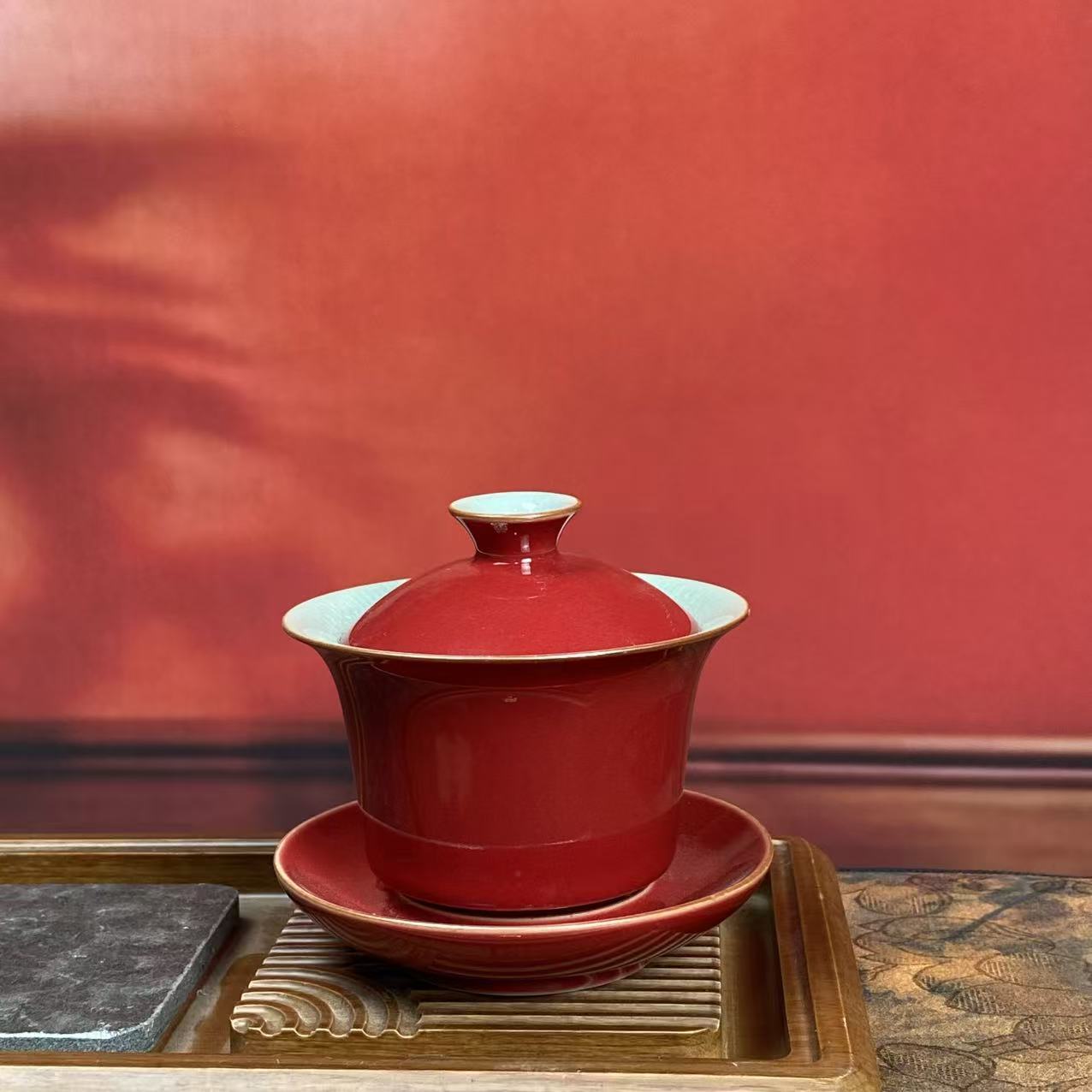 【礼盒】红-新马蹄盖碗 DC-2655