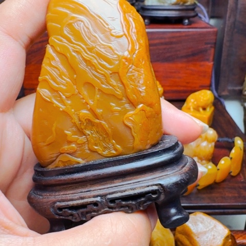 寿山石其他天*水博意摆件田黄