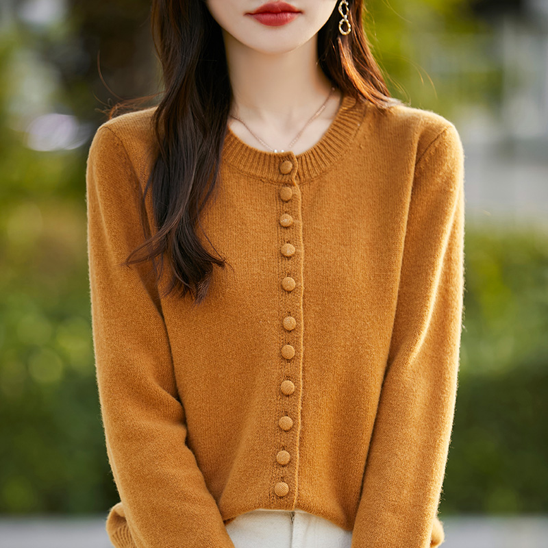 【GUZAI.JIA】羊毛包扣！圆领经典设计款，100%羊毛针织打底毛衣宽松