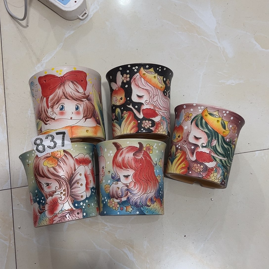 Y***吧景德镇炫彩手绘陶瓷花盆