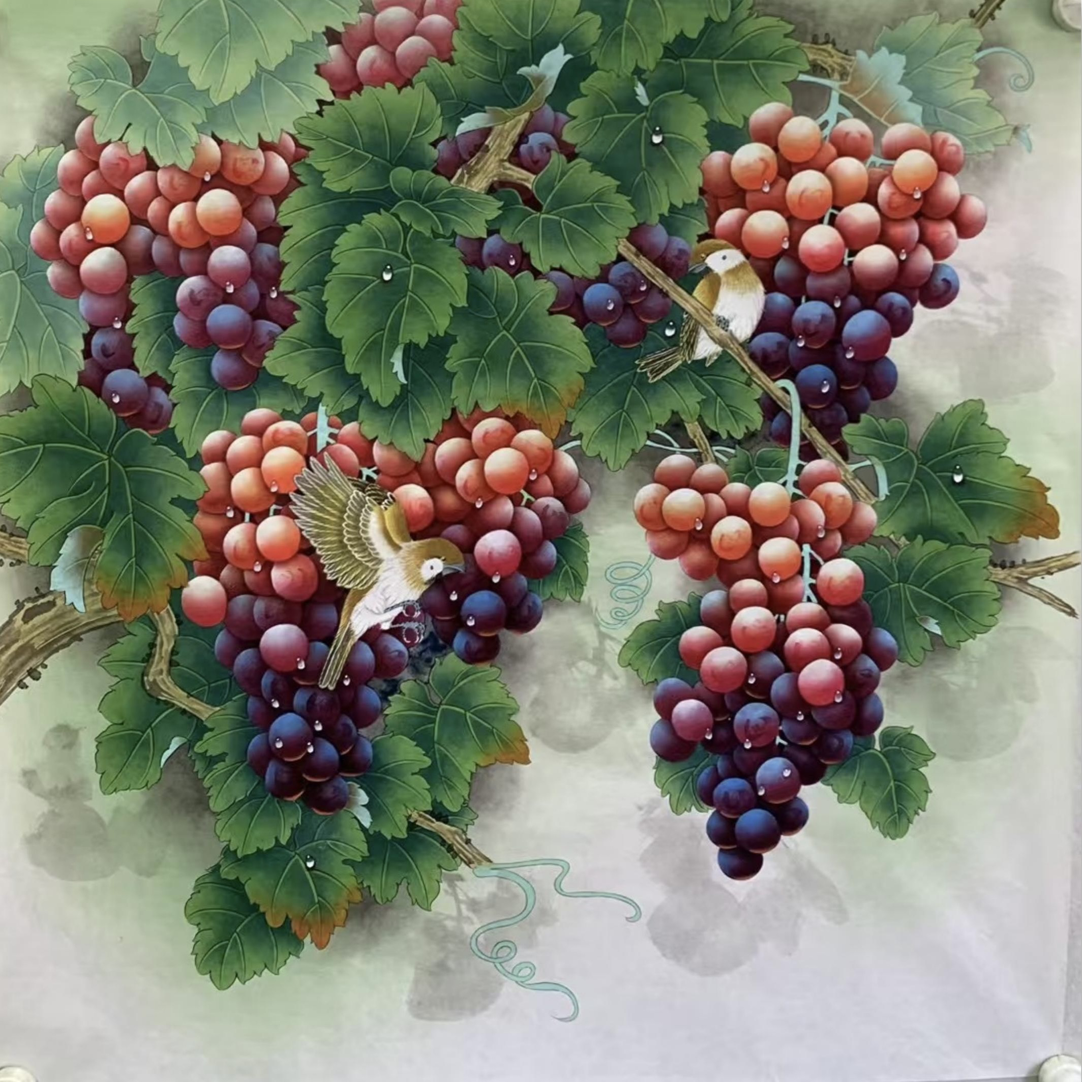 硕果累累葡萄图，尺寸高65厘米长65厘米