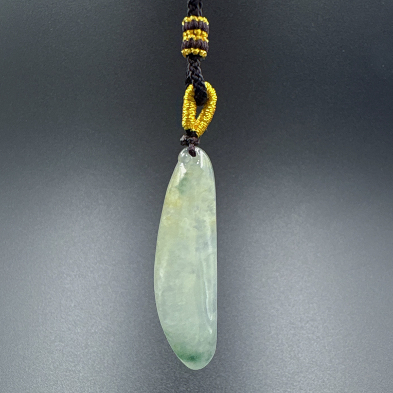 非金属布艺吊坠 福瓜冰种飘花手工雕刻冰透锁骨链